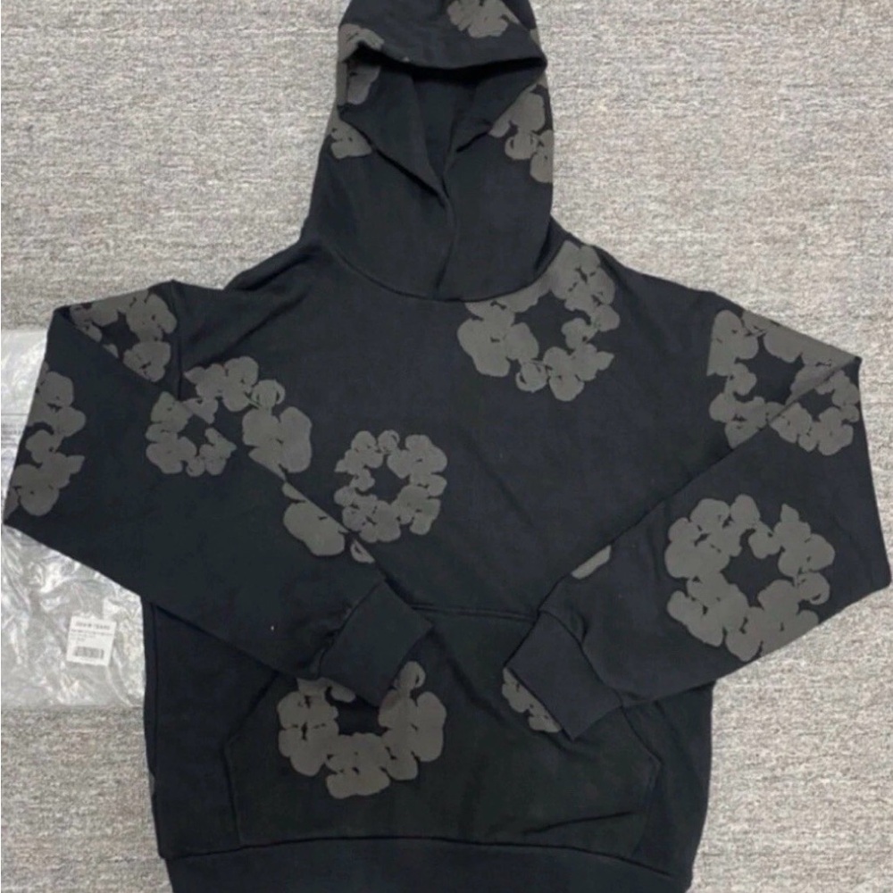 Denim Tear Hoodie Monochrome Black on Black